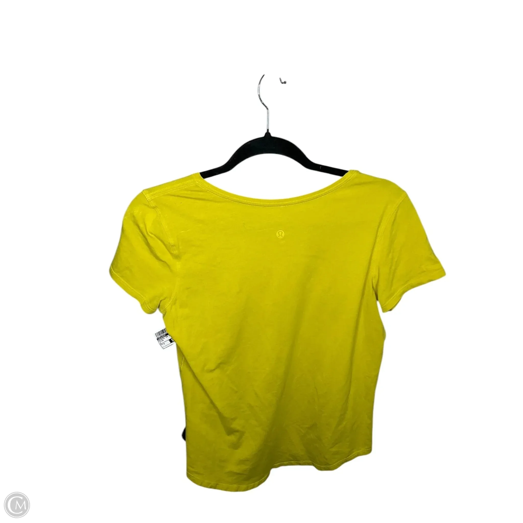 Athletic Top Short Sleeve By Lululemon In Yellow, Size: 4