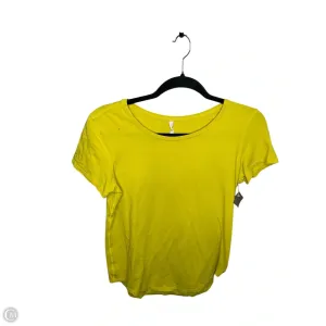 Athletic Top Short Sleeve By Lululemon In Yellow, Size: 4