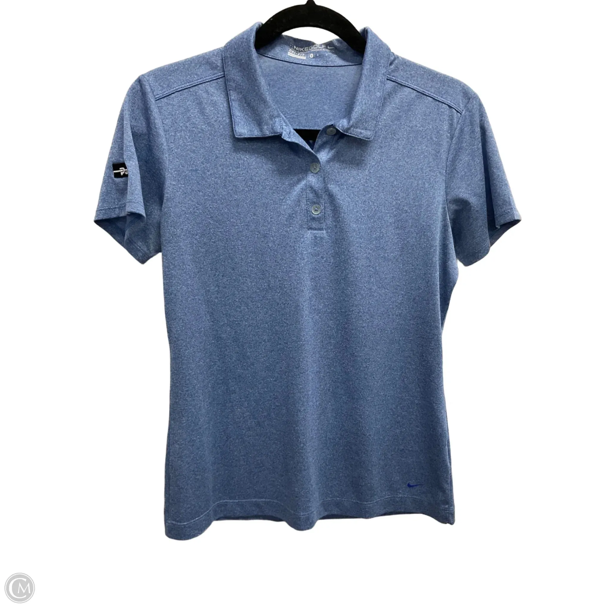 Athletic Top Short Sleeve By Nike In Blue, Size: S