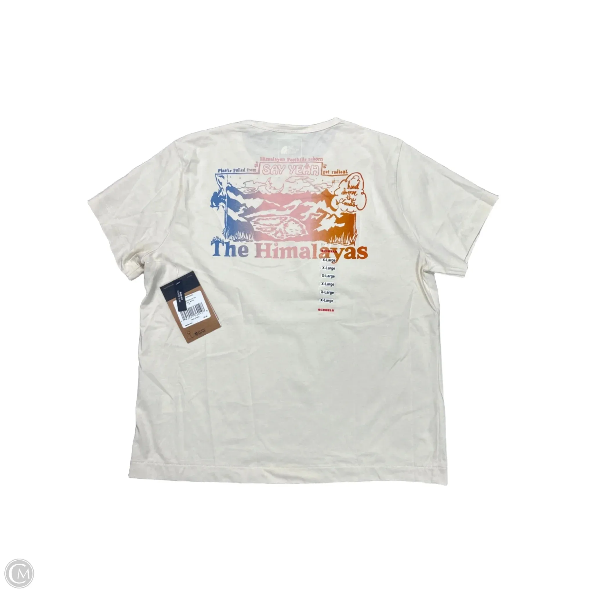 Athletic Top Short Sleeve By The North Face In Tan, Size: Xl