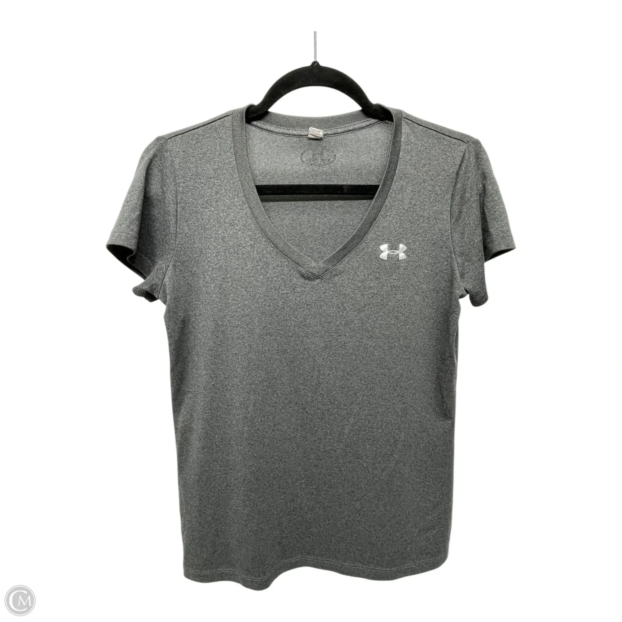 Athletic Top Short Sleeve By Under Armour In Grey, Size: Xs