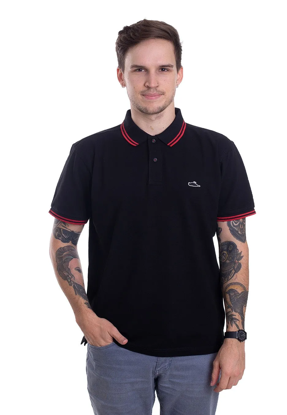 Atticus - Classic Tipped Black/Red - Polo