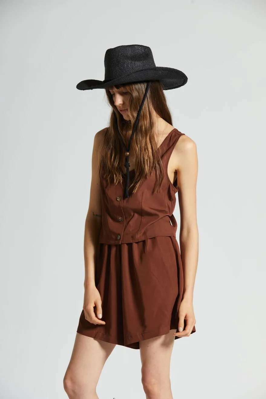 Austin Straw Cowboy Hat - Black Brixton