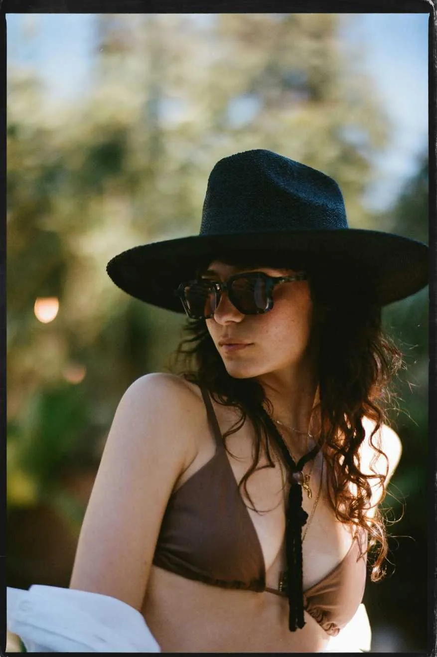 Austin Straw Cowboy Hat - Black Brixton