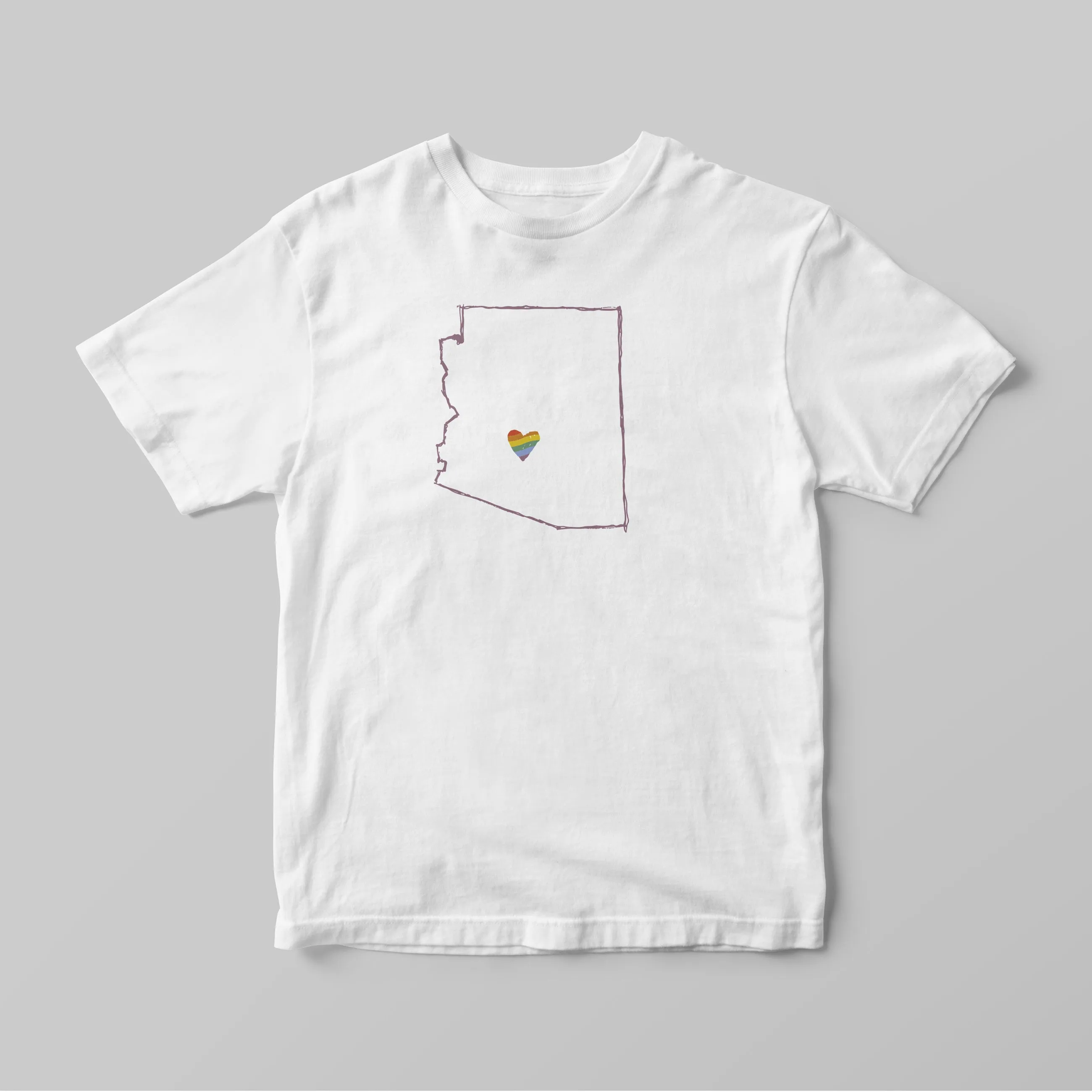 AZ Love PRIDE Outline Tee in white