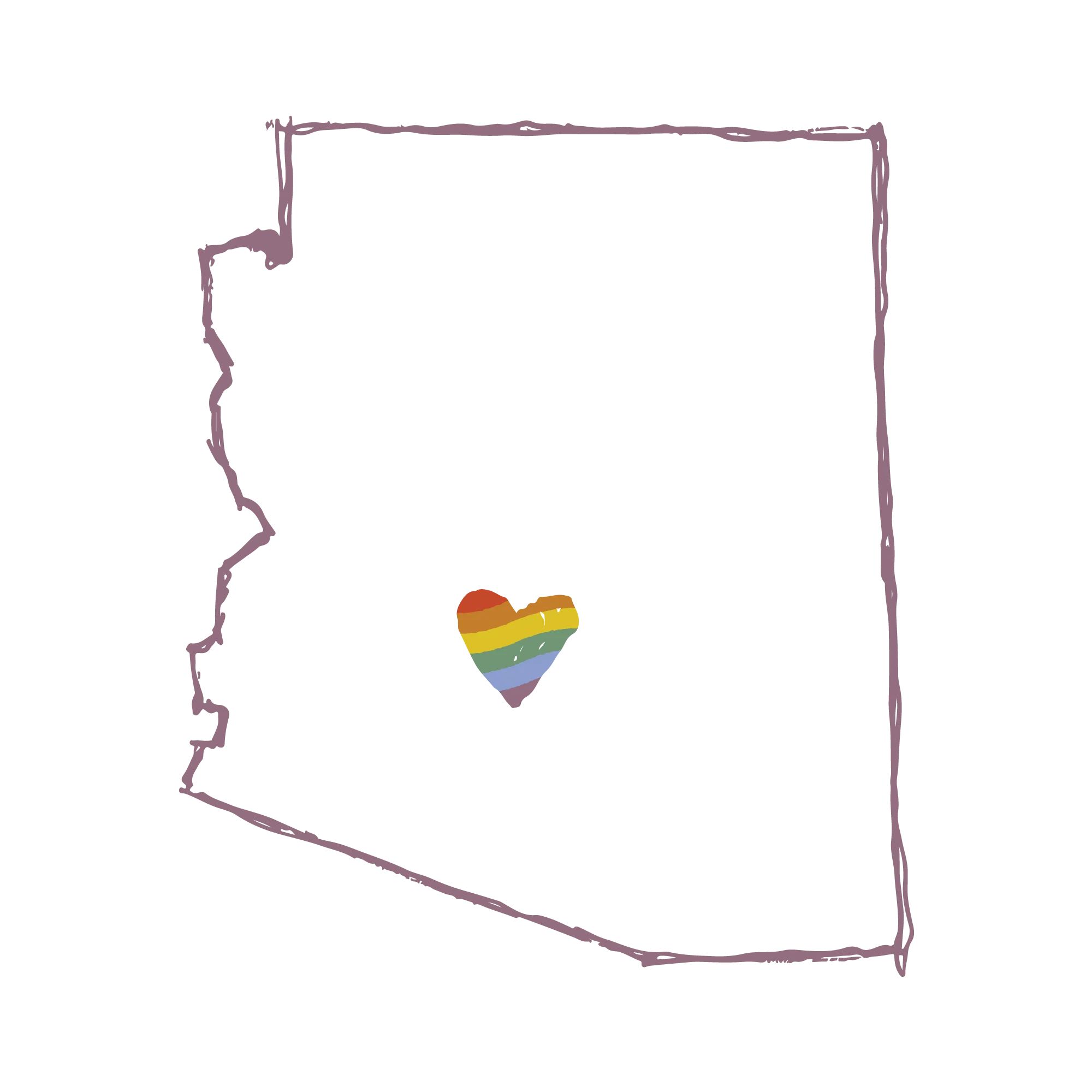 AZ Love PRIDE Outline Tee in white