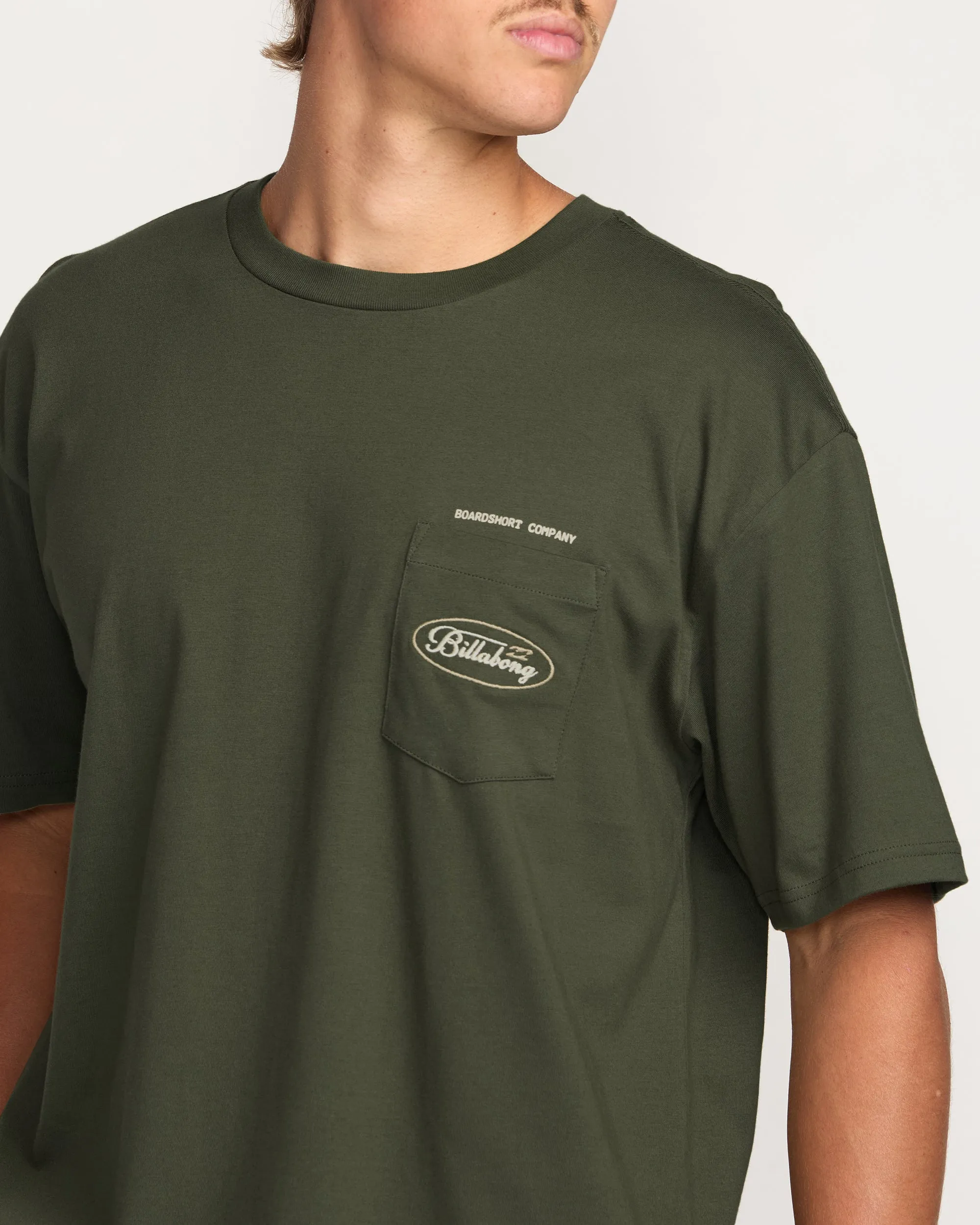 Bad Dog Pocket Regular Tee - Olive Billabong
