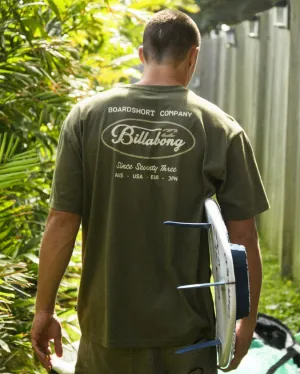 Bad Dog Pocket Regular Tee - Olive Billabong