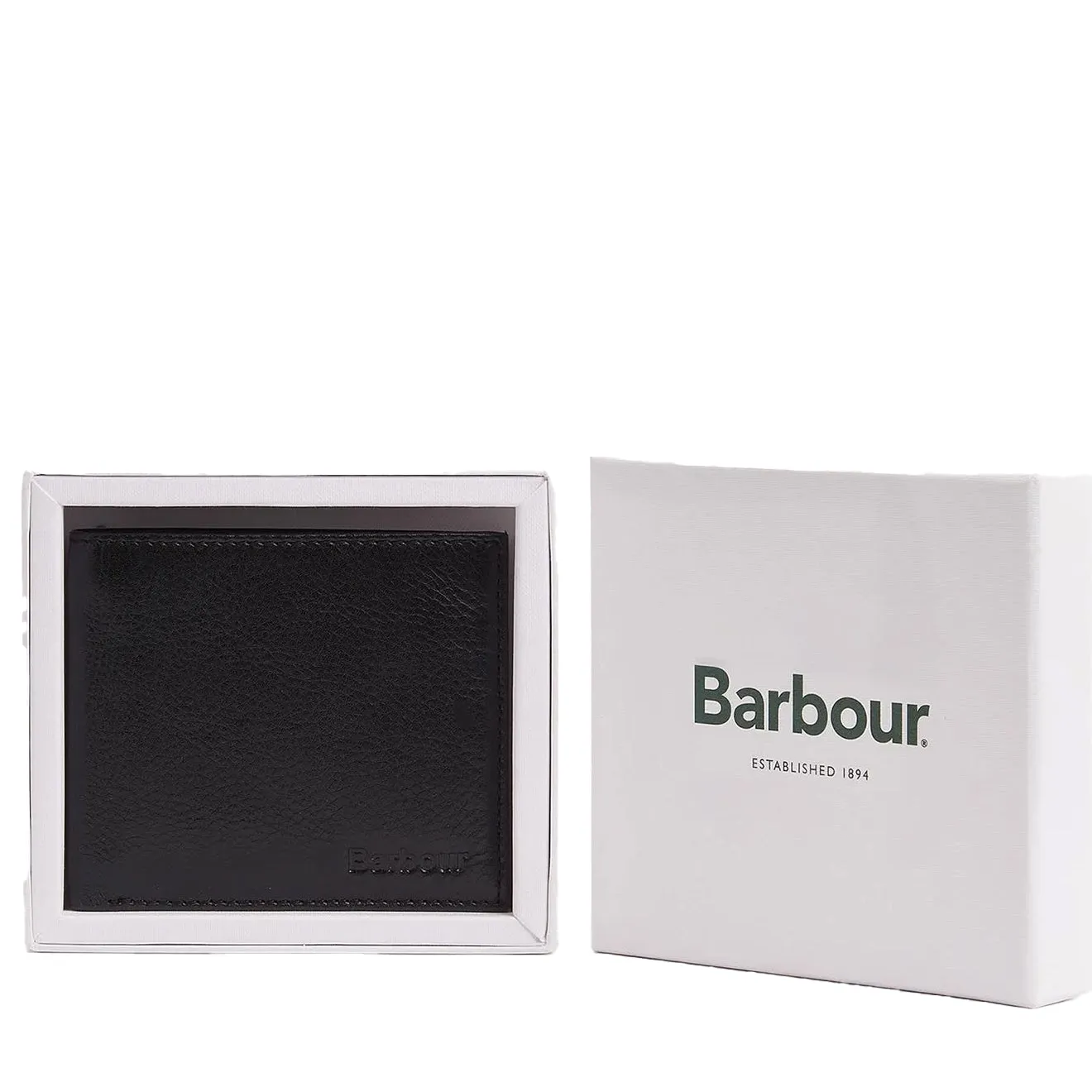 Barbour Colwell Leather Billfold Wallet Black/Classic