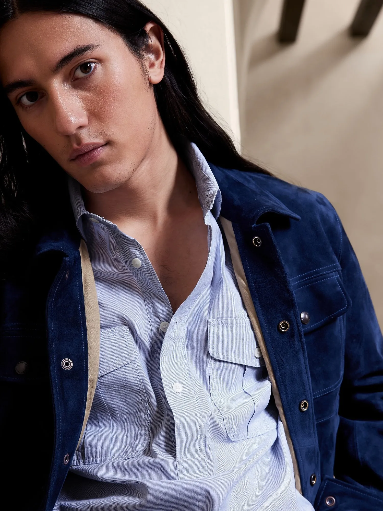 Barre Cotton-Linen Popover Shirt Banana Republic