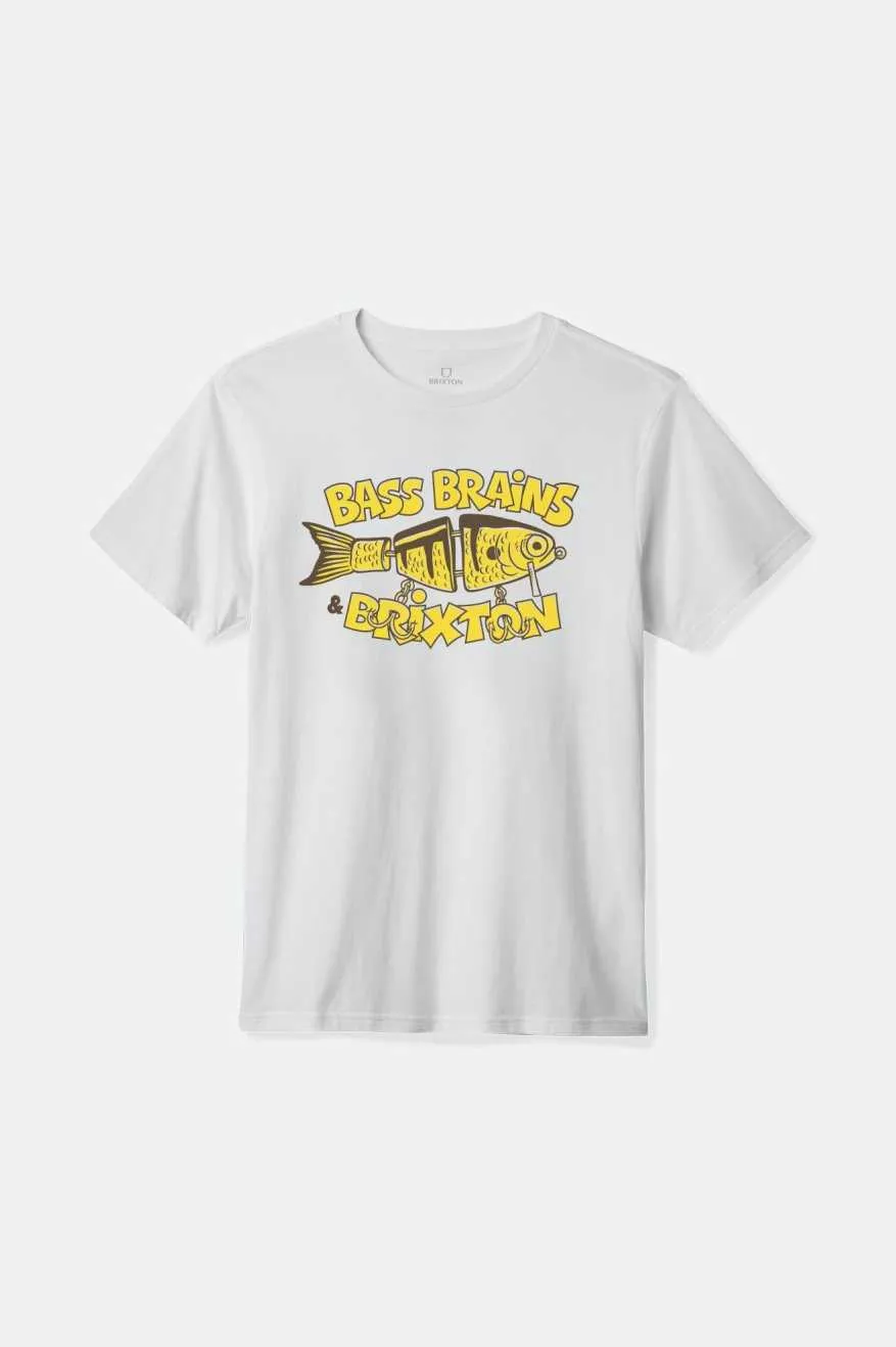 Bass Brains Bait S/S Standard T-Shirt - White Brixton