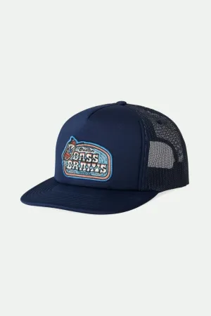 Bass Brains Boat MP Trucker Hat - Washed Navy Brixton