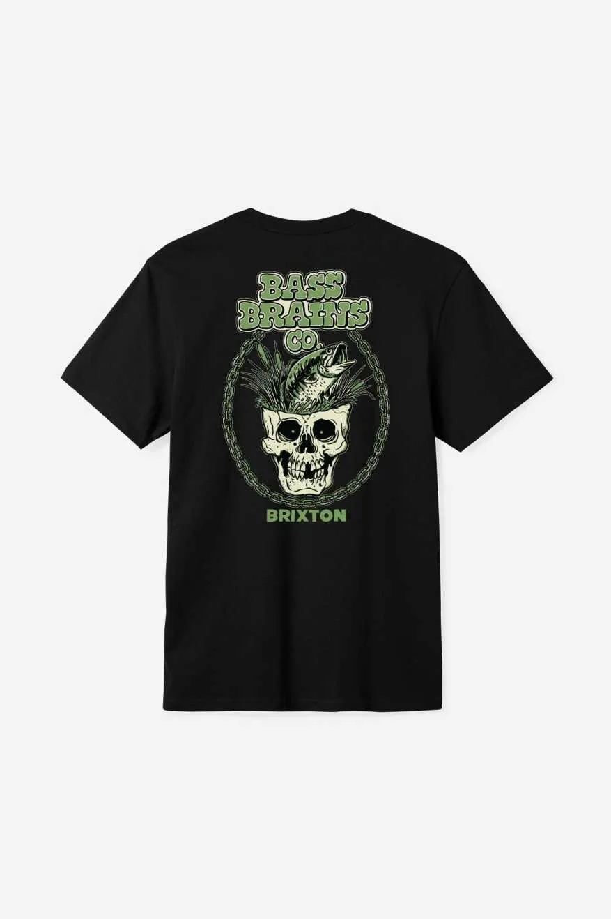Bass Brains Skull S/S Standard T-Shirt - Black Brixton