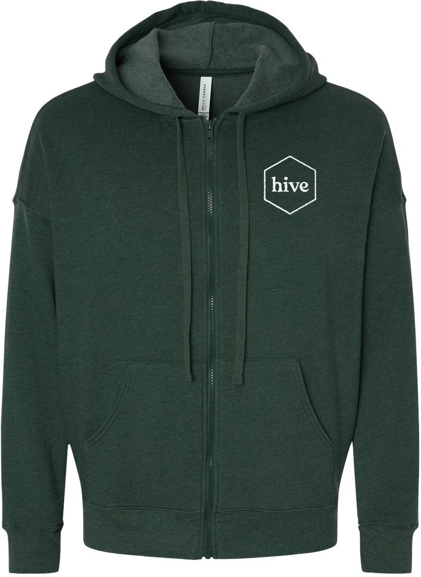 Bella Canvas Sponge Fleece DTM Full-Zip Hoodie