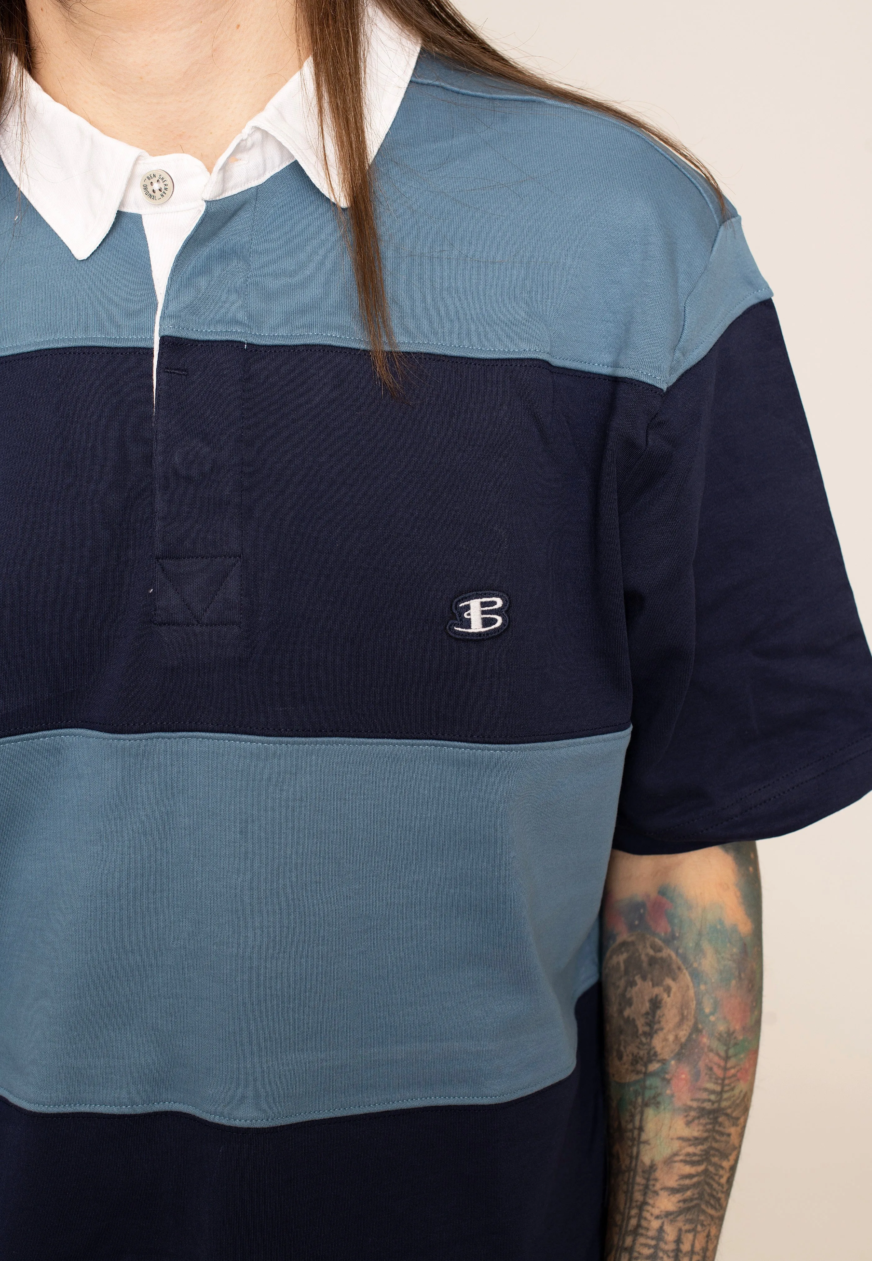 Ben Sherman - Short Sleeve Rugby Blue Shadow - Polo