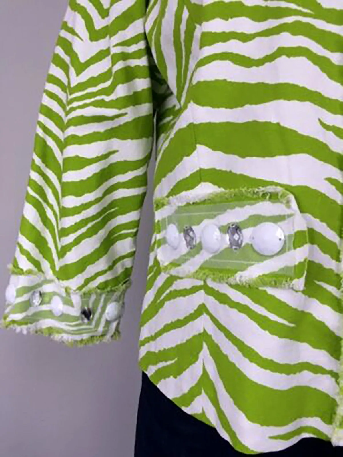 Berek Size XL Lime Green & White Zebra Jacket