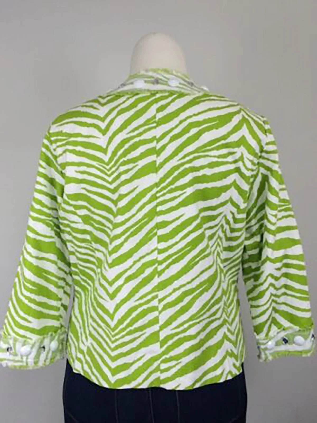Berek Size XL Lime Green & White Zebra Jacket