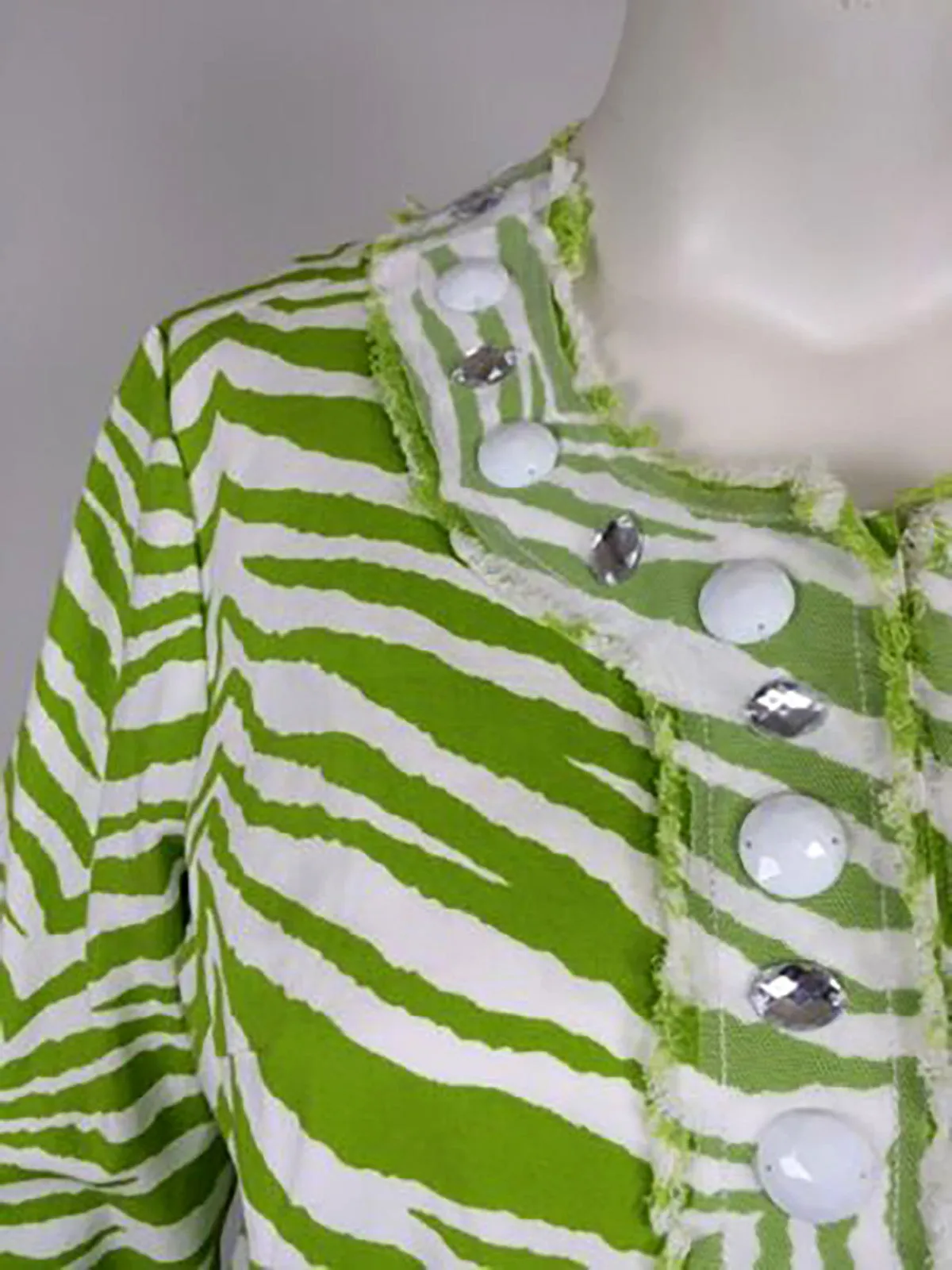 Berek Size XL Lime Green & White Zebra Jacket