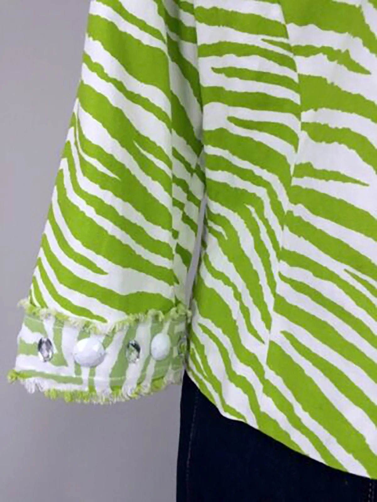 Berek Size XL Lime Green & White Zebra Jacket