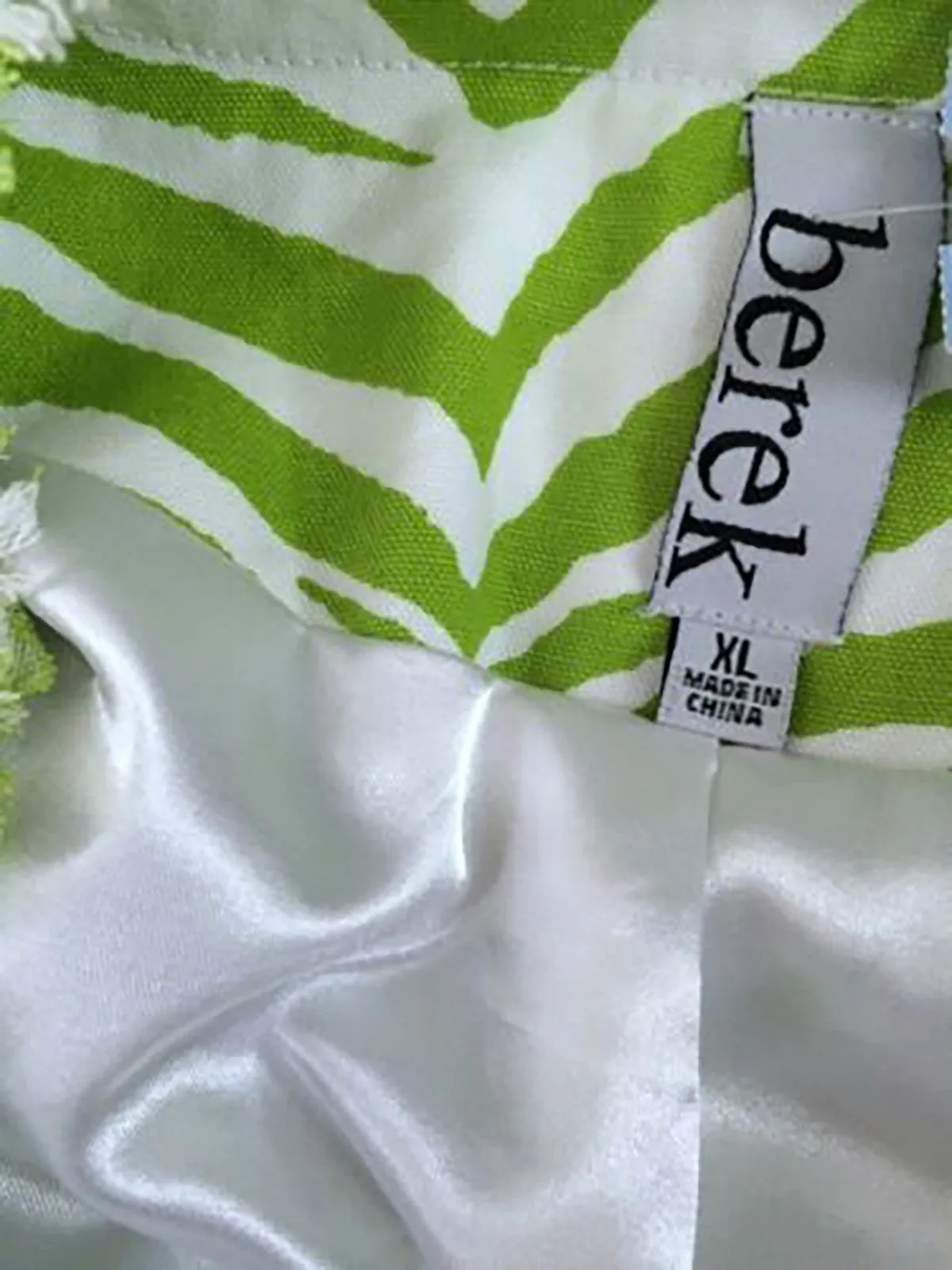 Berek Size XL Lime Green & White Zebra Jacket