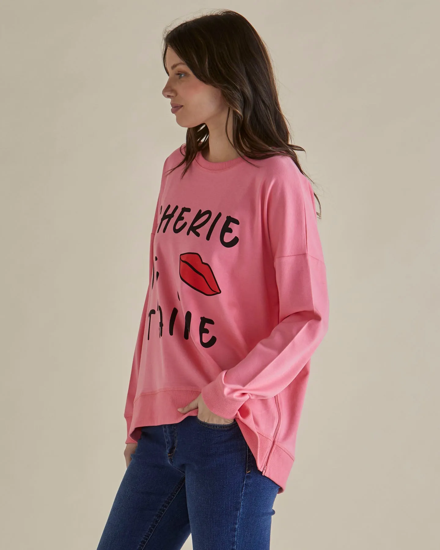 Betty Basics Sonya Sweat Love Print