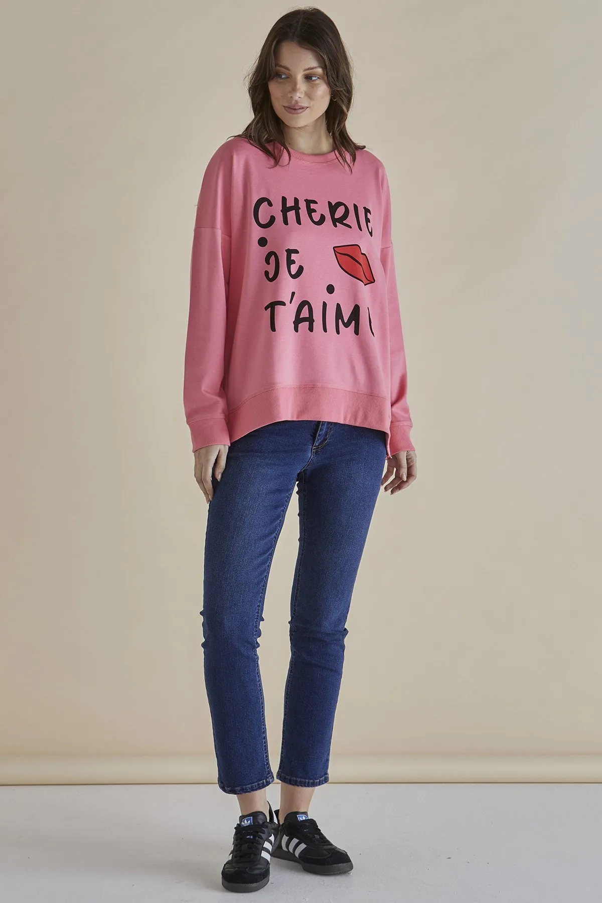 Betty Basics Sonya Sweat Love Print
