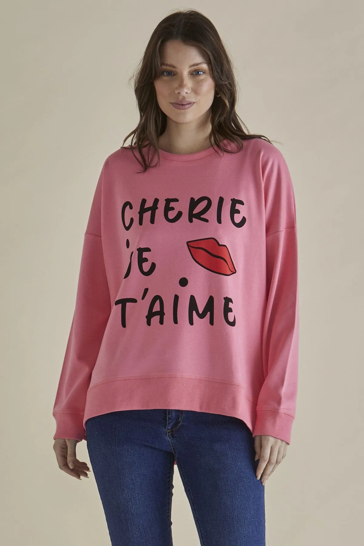 Betty Basics Sonya Sweat Love Print