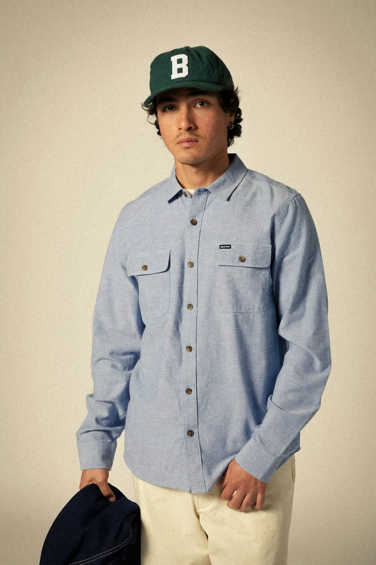 Big B Adjustable Hat - Deep Forest Flannel Brixton