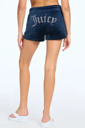 Big Bling Velour Track Shorts Juicy Couture