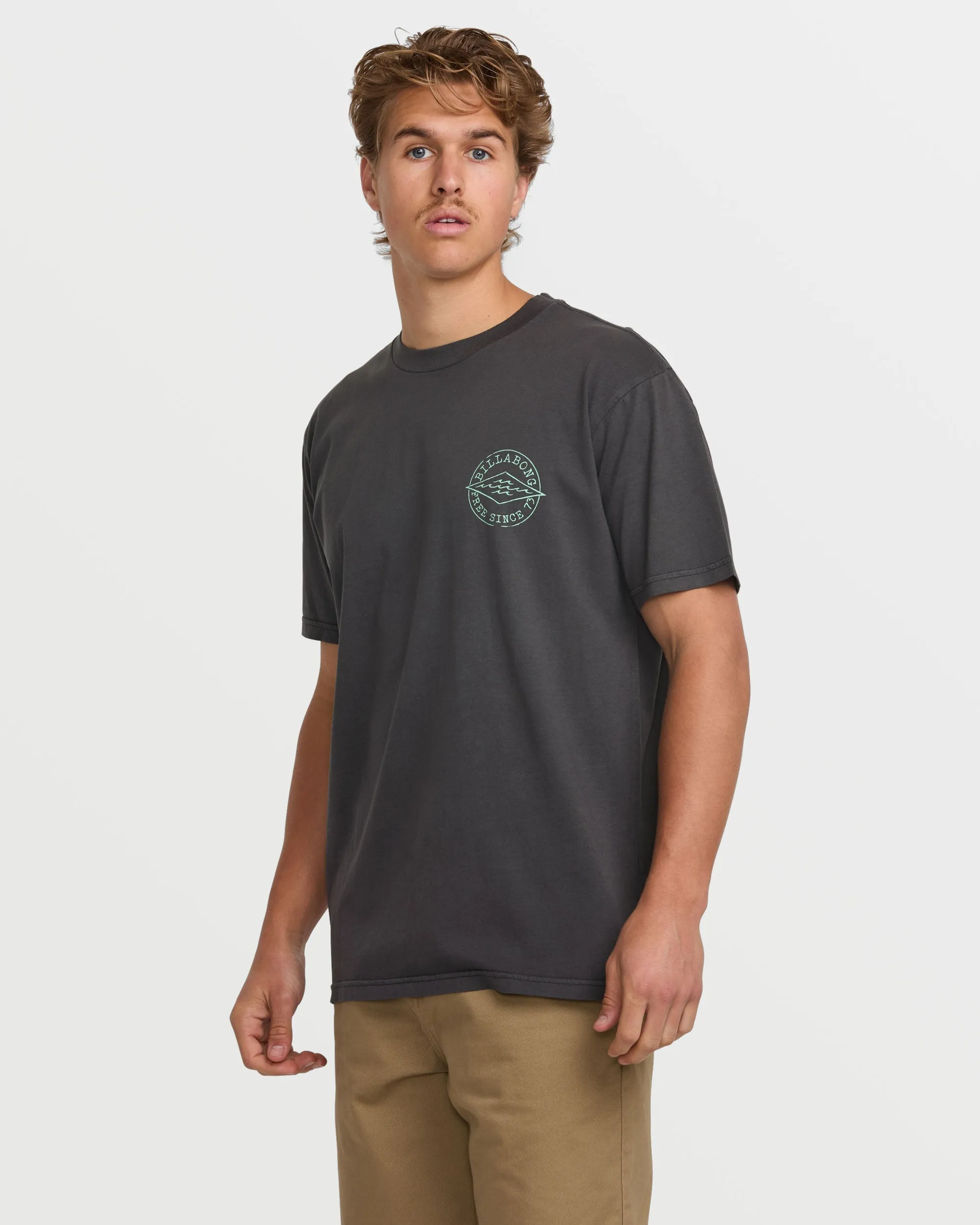 Big Dave Premium Wave Wash Tee - Washed Black Billabong