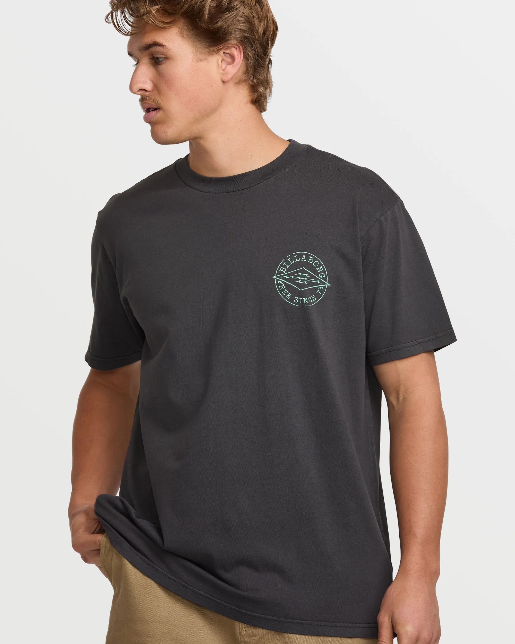 Big Dave Premium Wave Wash Tee - Washed Black Billabong