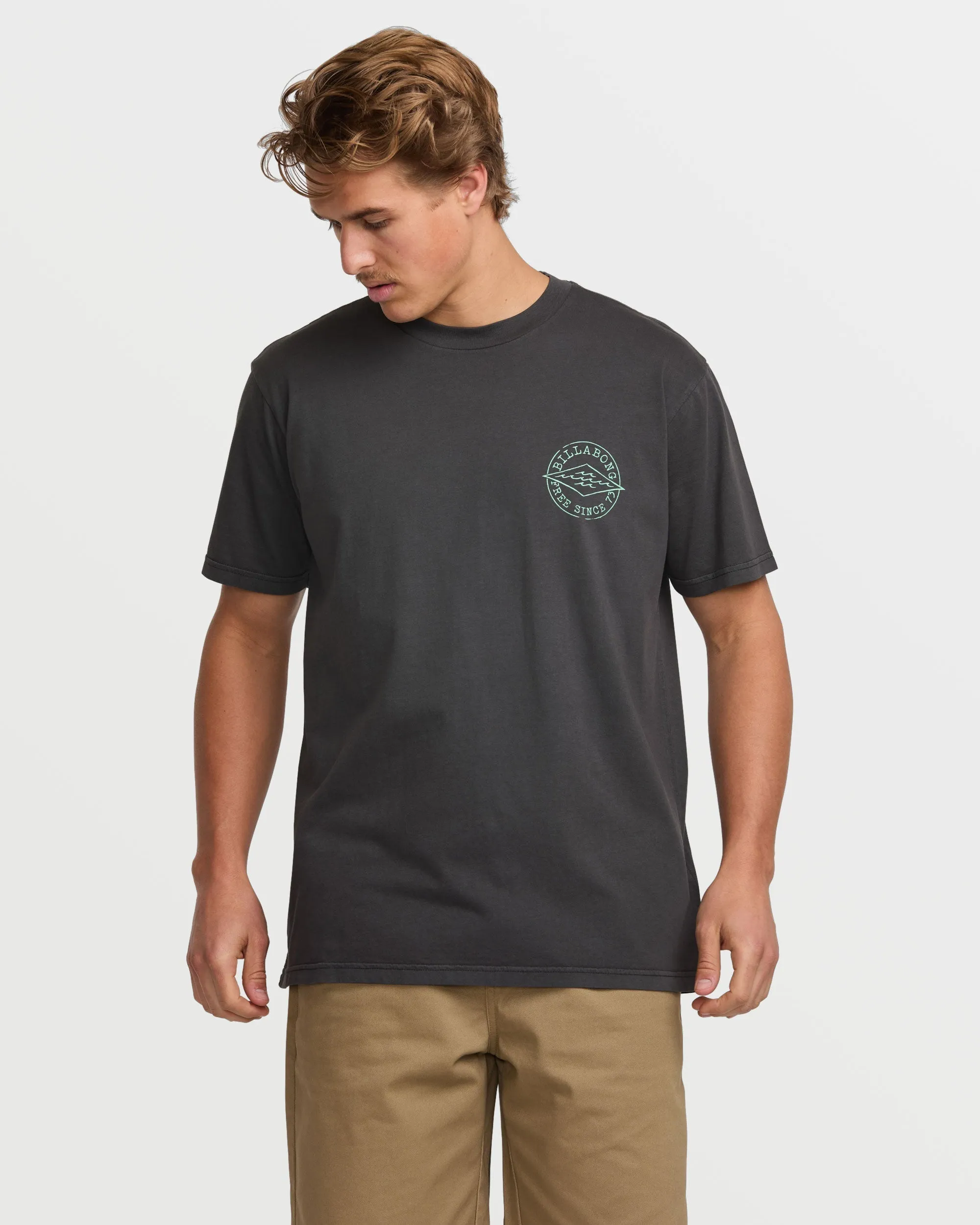 Big Dave Premium Wave Wash Tee - Washed Black Billabong