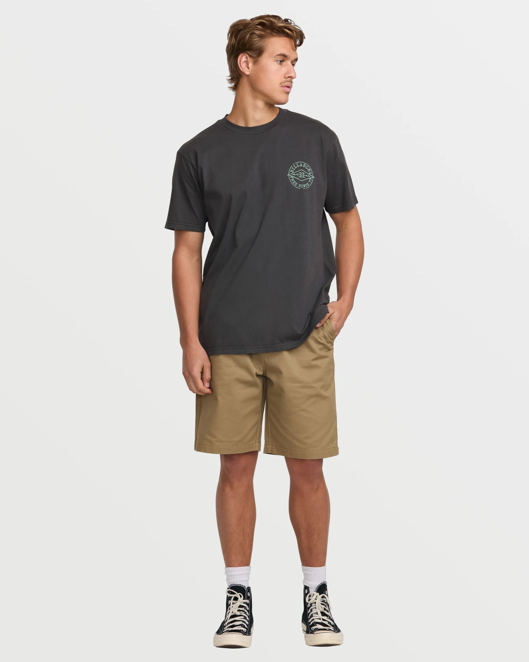 Big Dave Premium Wave Wash Tee - Washed Black Billabong
