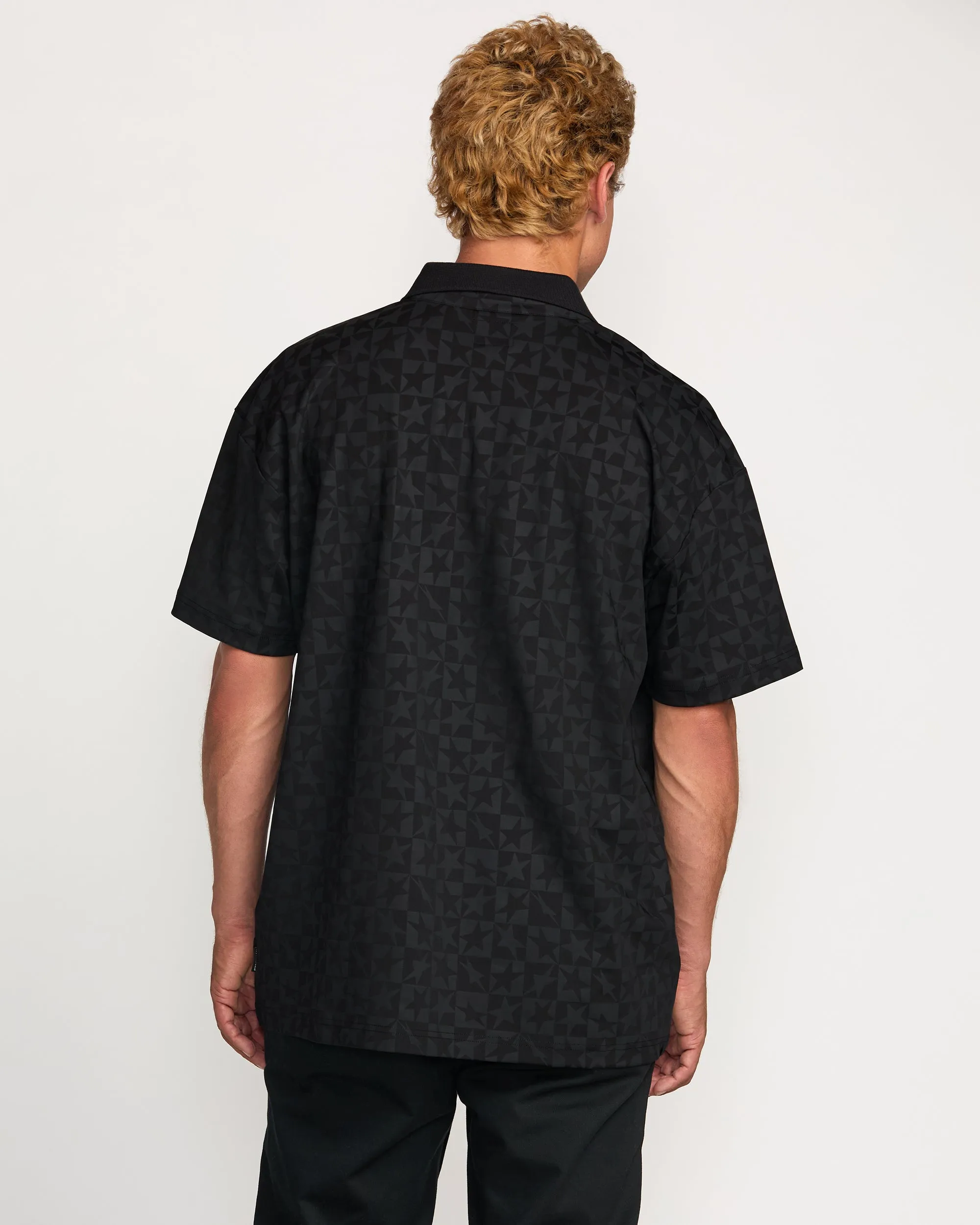 Billabong x Mami Wata Black Star Surf Club Short Sleeve Polo Shirt - Black Billabong