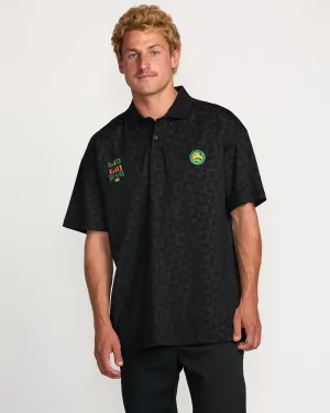 Billabong x Mami Wata Black Star Surf Club Short Sleeve Polo Shirt - Black Billabong