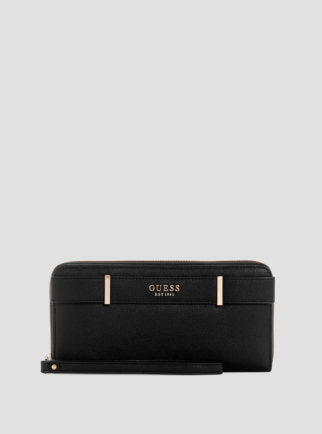 Black Anadela Large Zip Wallet Guess