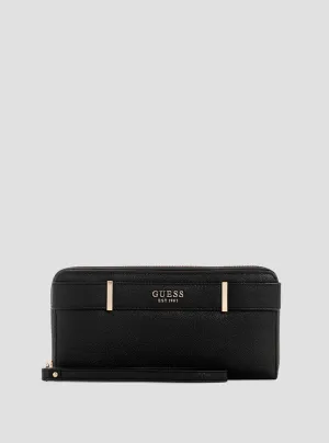 Black Anadela Large Zip Wallet Guess