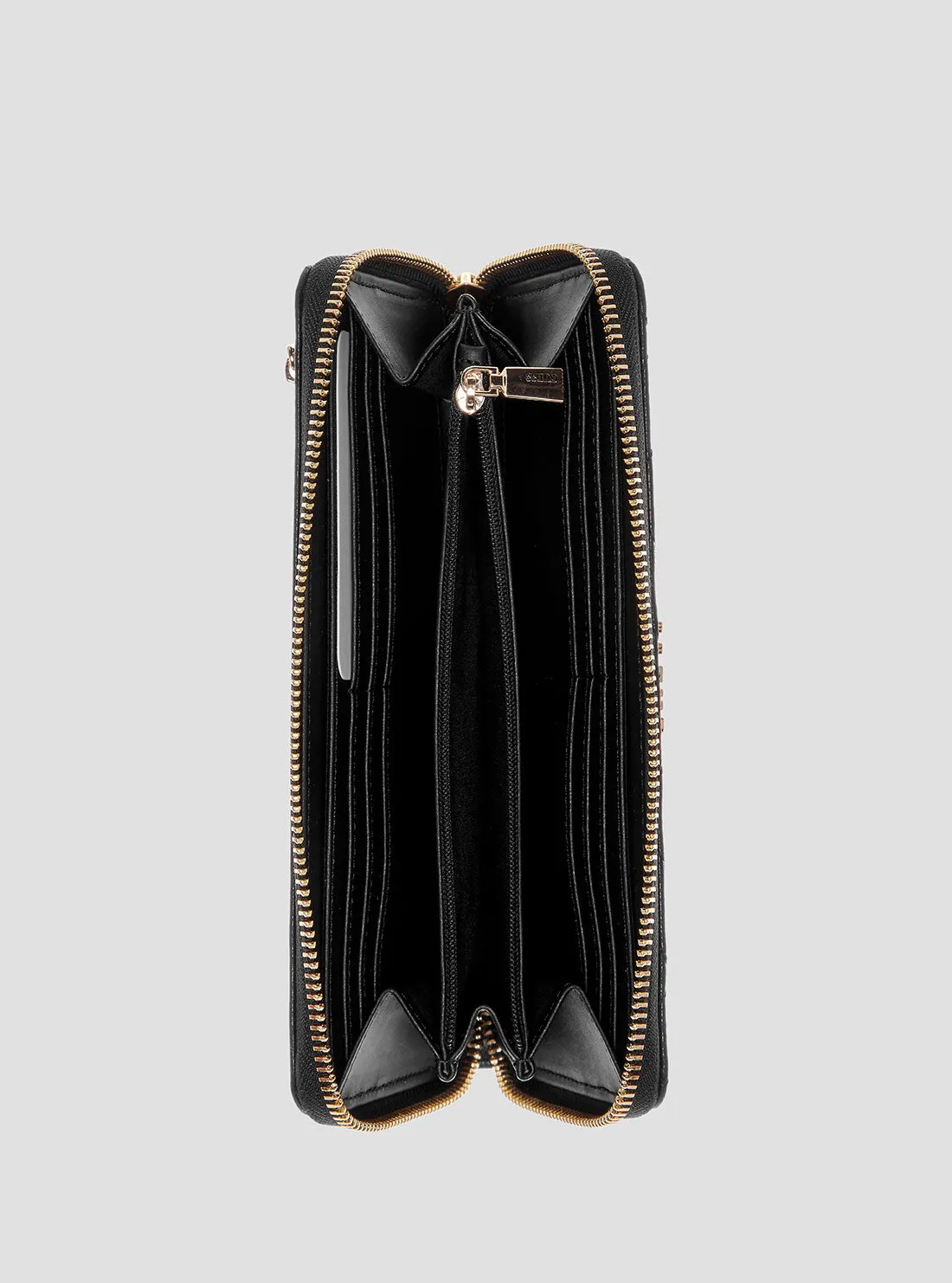 Black Anadela Large Zip Wallet Guess