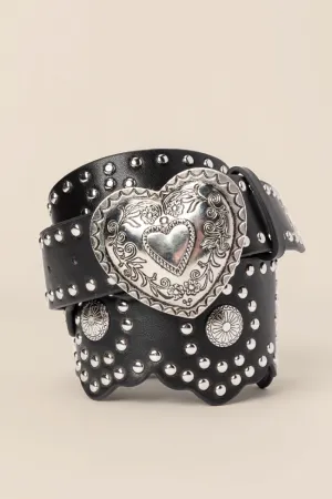 Black Heart Buckle Belt