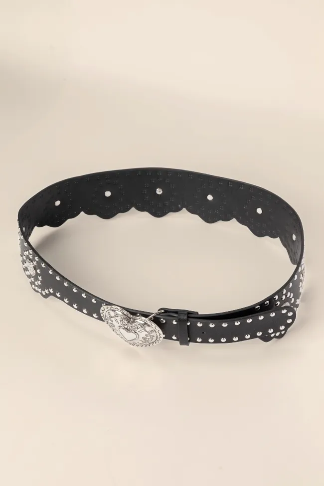 Black Heart Buckle Belt