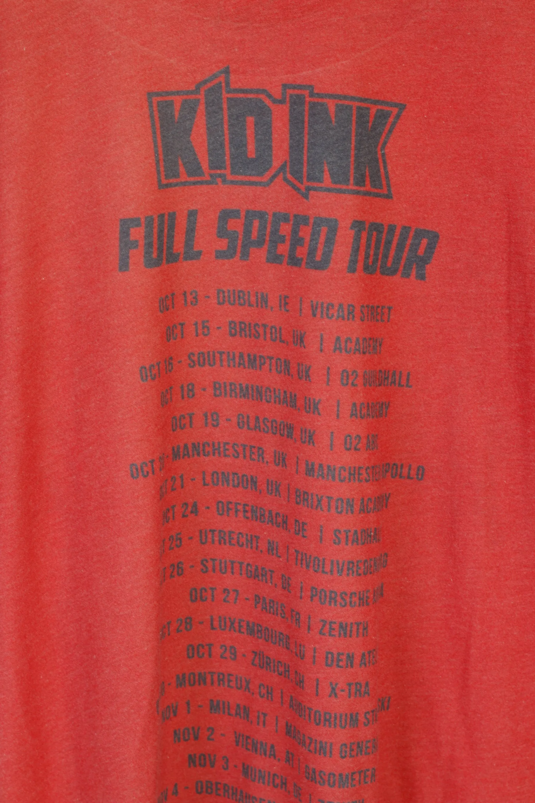 Blue 84 Men L (M) Shirt Red Graphic Kid Ink Full Speed Tour Music Top