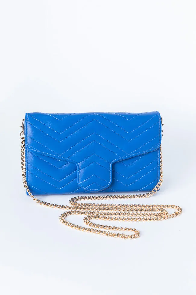 Blue Chevron Crossbody Purse
