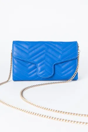 Blue Chevron Crossbody Purse