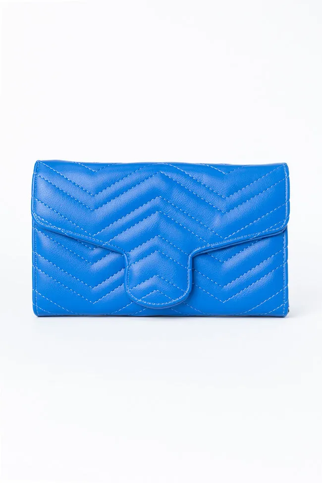 Blue Chevron Crossbody Purse
