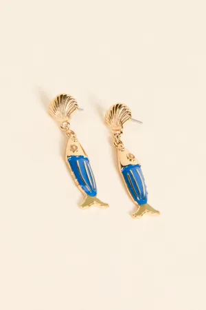 Blue Fish Earrings