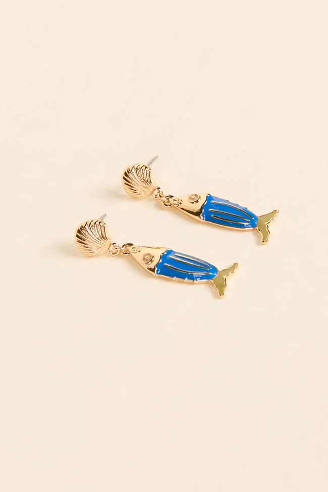 Blue Fish Earrings