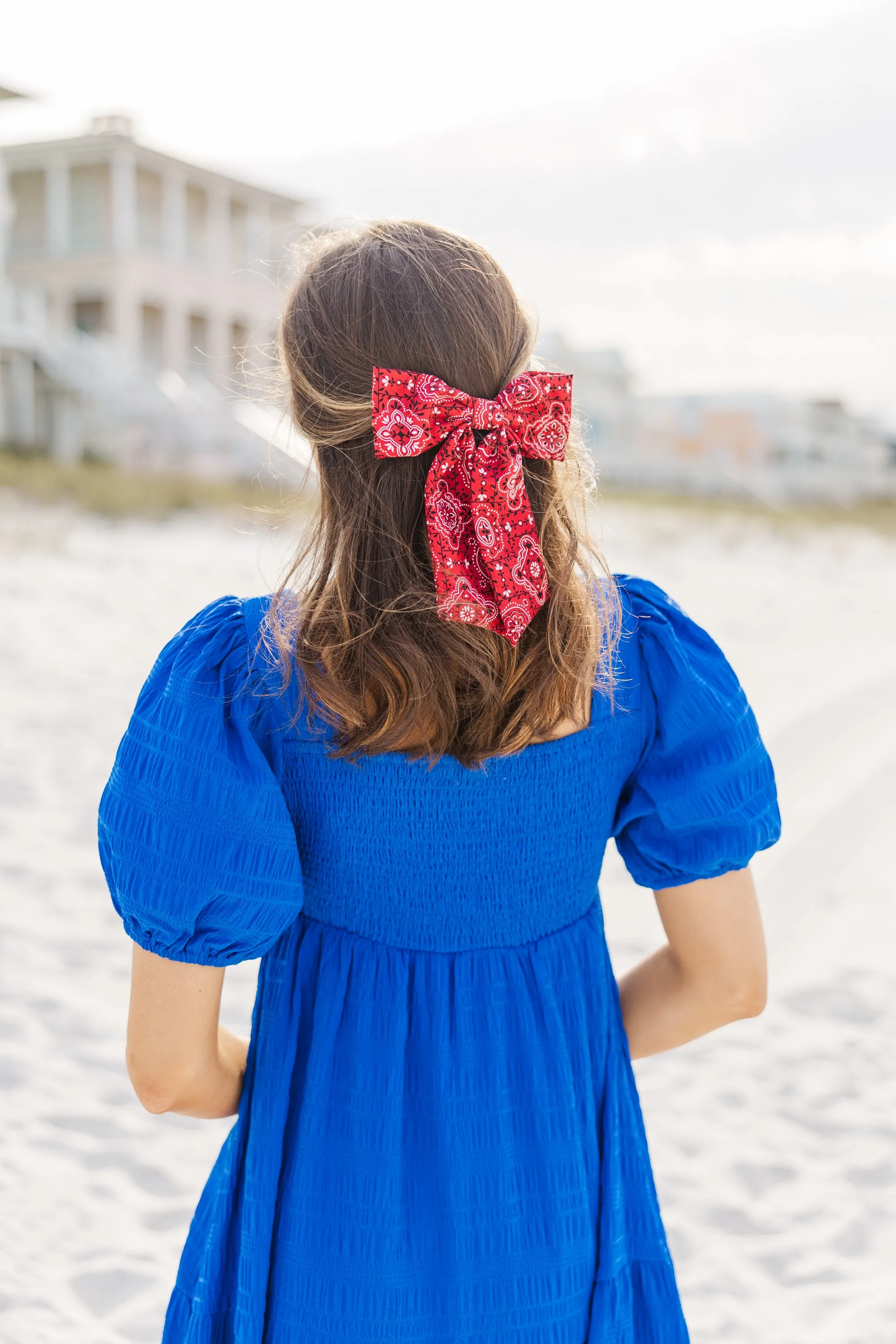 Bohemian Gemme: Red Bandana Hair Bow