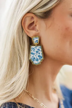 Bohemian Gemme: Toile Deco Drop Earrings