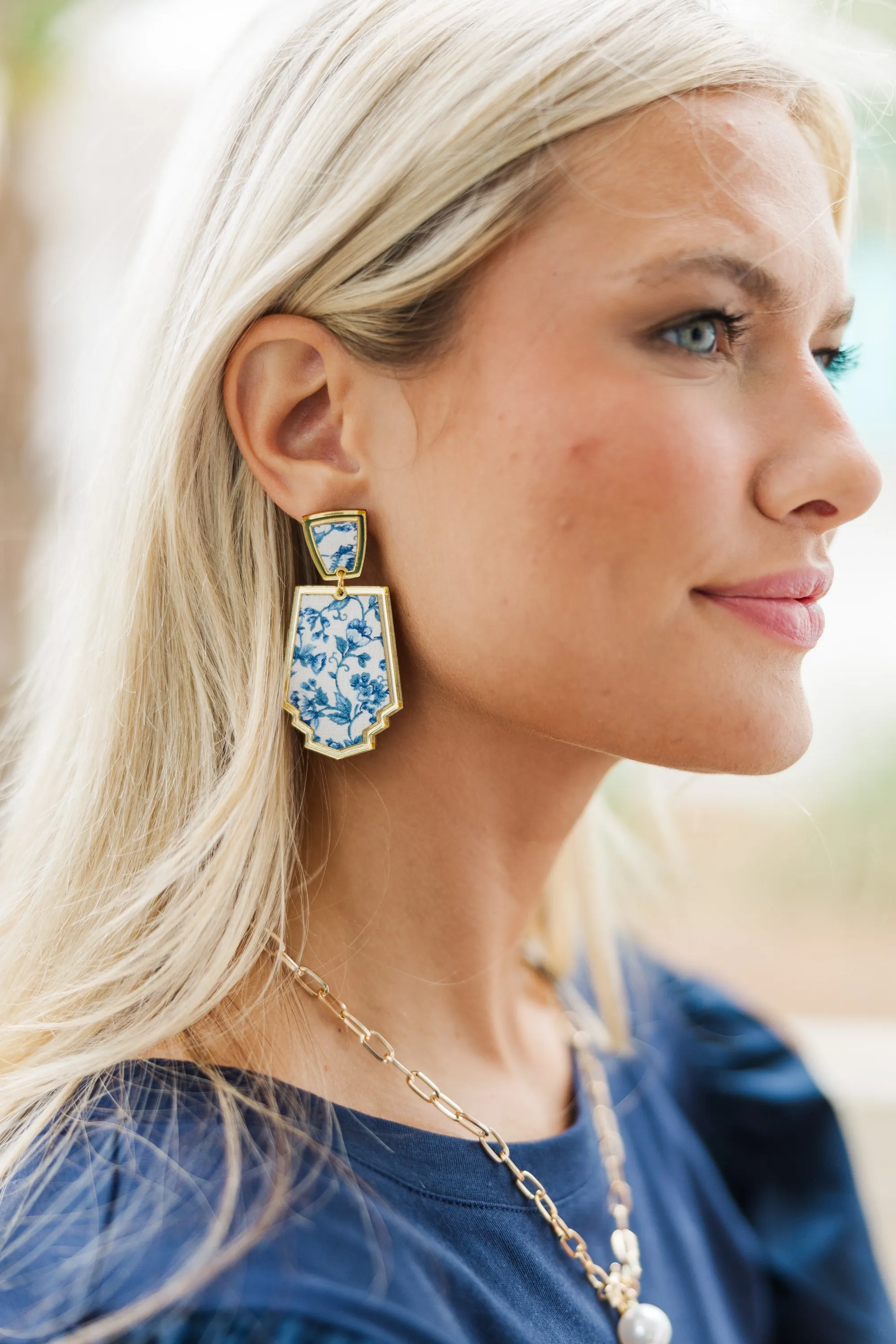 Bohemian Gemme: Toile Deco Drop Earrings