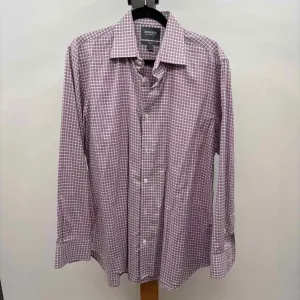 Bonobos Men's Size L mauve Checkered Long Sleeve Shirt